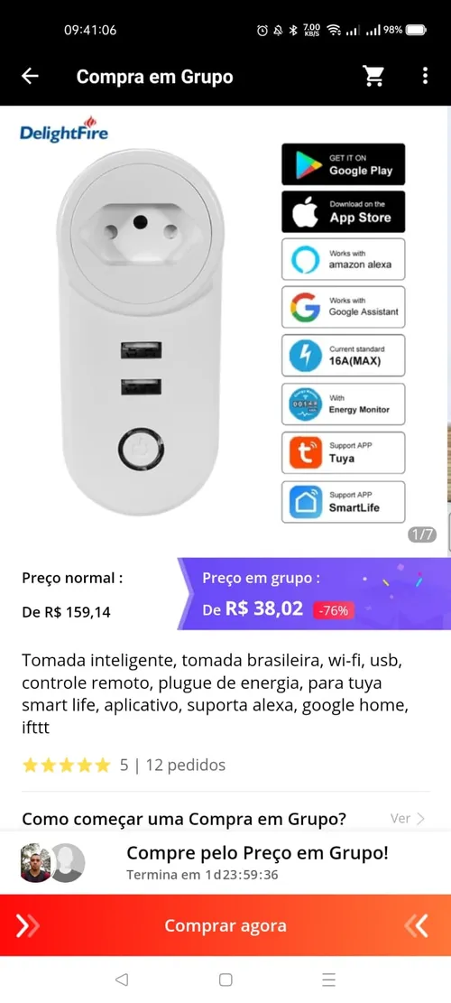 Imagem na descrição da promoção