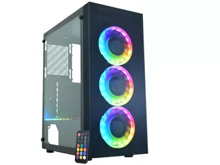 Gabinete K-Mex Gamer Asgard Star 06Z5 Arbg A1BD1K 3 Fans +Fita