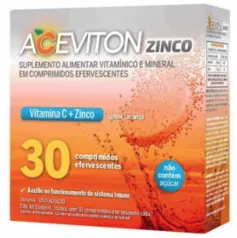 Vitamina C Aceviton Zinco Sabor Laranja com 30 comprimidos efervescentes