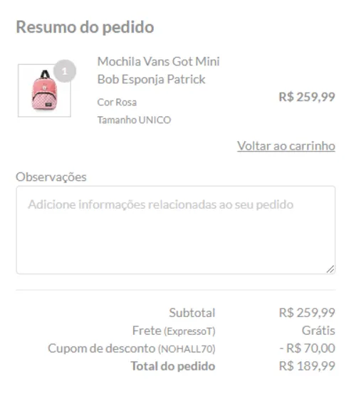 Imagem na descrição da promoção