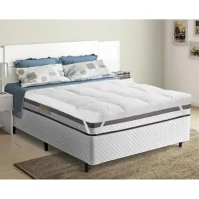 Pillow Top King Trevalla Confort 200 Fios 193x203cm Branco | R$160