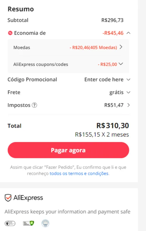 Imagem na descrição da promoção