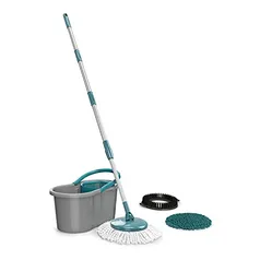 Flash Limp MOP9379 - Mop FIT Giratório 3 em 1, balde com 8 Litros e 3 opções de Refis, (microfibra, tira pó e limpeza pesada)