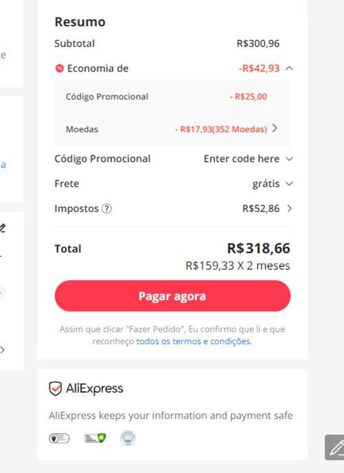 Imagem na descrição da promoção