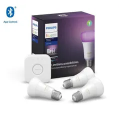 [AME R$ 23,63 de volta] Philips Hue Lâmpada Wifi|Bluetooth - Kit 3 Lamps + Hub 220V | R$ 747,11