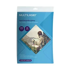 [R$ 4,67 +por-] Papel Especial Photo Multilaser Paper A6 200G/M2 20 Folhas - PE010, Branco