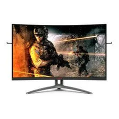 MONITOR GAMER AOC AGON 31.5" CURVO Painel VA 165HZ 1MS - LED | R$1.899