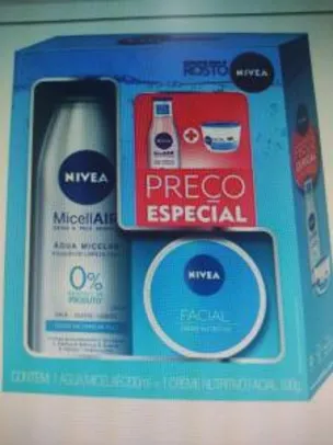 Kit Água Micelar Nivea MicellAIR + Creme Nutritivo Facial | R$26
