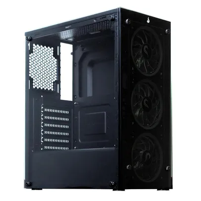 Gabinete Rise Mode Glass 06, Frente e Lateral em Vidro, Preto