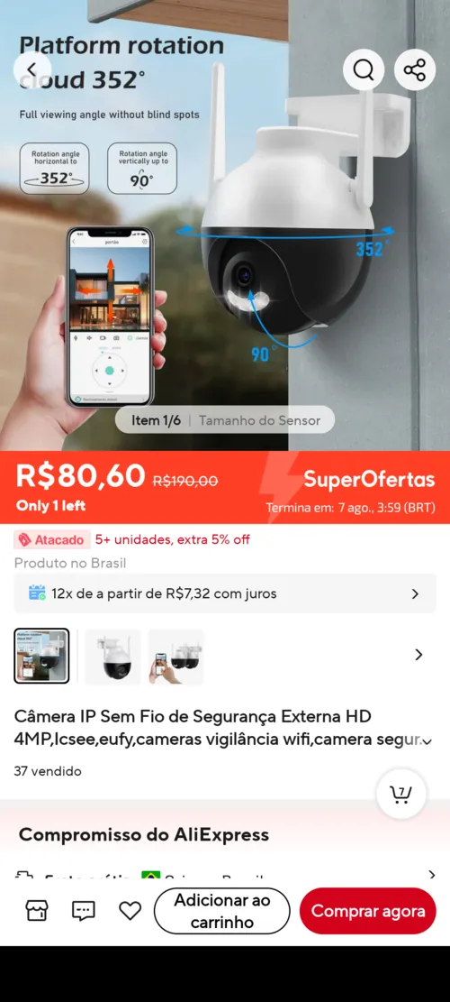 Imagem na descrição da promoção