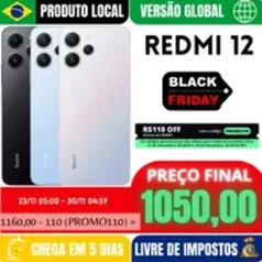 [BR] Smartphone Xiaomi Redmi 12 256GB 8GB RAM