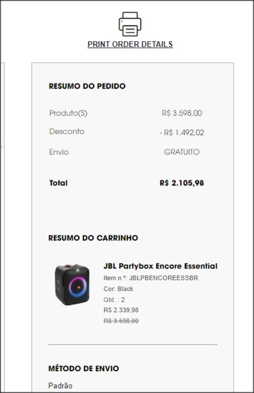 Imagem na descrição da promoção