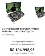 Geforce Rtx 2060 6gb Gddr6 192bits - 1-click Oc 