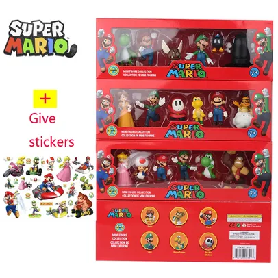 [APP/Taxa Inclusa/LER A DESCRIÇÃO] - Action Figures Super Mario Bros 6 Pçs 