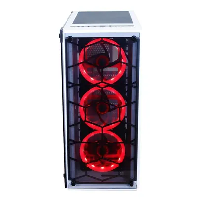 Gabinete Gamer Redragon Wheel Jack White, Mid Tower, RGB, Lateral e Frontal em Vidro, Branco - GC-606WH