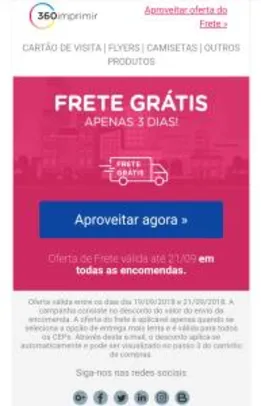 360imprimir - Frete Grátis em todas as encomendas até sexta-feira!