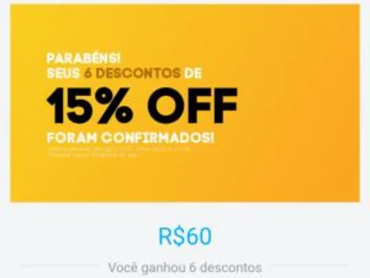 [99POP] 15%OFF EM 6 VIAGENS