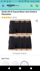 PRIME - Zorba Kit 6 Cuecas Boxer sem Costura Masculino | R$80