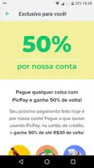 [Usuário selecionados] Ganhe 50% picpay