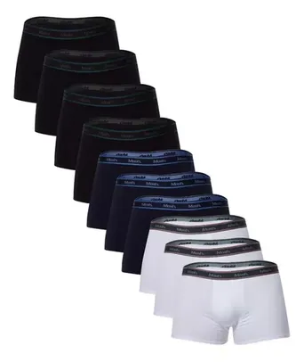 Kit Com 10 Cuecas Boxer Masculino Mash