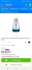 [Clube da Lu] Fortalecedor Hidratante Facial Mineral 89 Vichy 30ml | R$81