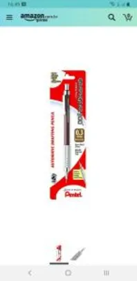 [Prime] Lapiseira Extra-Fina 0.3mm, Pentel, Graphgear 500, SM/PG523-E, Marrom - R$19