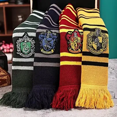 Harry Potter cachecol grosso para crianças, Harries, Grifinória, Escola de Magia, lenços de inverno,