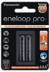 [PRIME] Pilha Recarregável Eneloop PRO AAA (Palito), BK-4HCDE/2BB, Panasonic | R$41