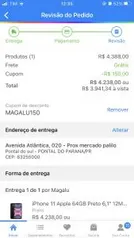 iPhone 11 64 GB preto | R$3.941