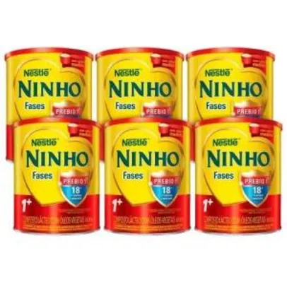 Kit Composto Lácteo Nestlé Ninho Fases 1+ Lata 800g 6 Unidades | R$16,66