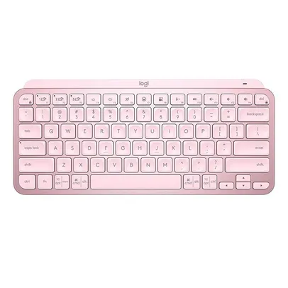 (ROSA) Teclado Sem Fio Logitech MX Keys Mini, Iluminação Smart, Bluetooth, USB, Easy-Switch, Recarregável, Rosa - 920-010507