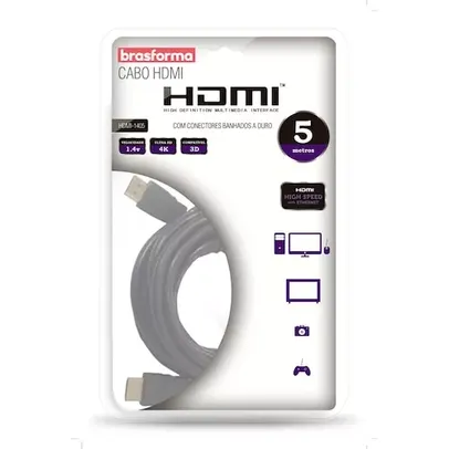 [APP]Cabo HDMI 4K 5 Metros Brasforma HDMI1405