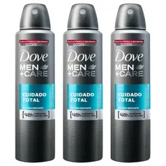 Kit Desodorante Antitranspirante Dove Masculino Aerosol 150ml com 3 unidades - R$32