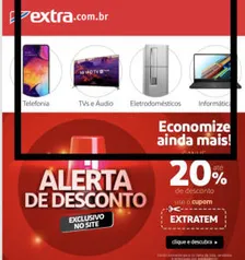 Alerta desconto 20% off