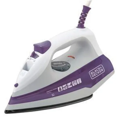 Ferro a Vapor Black+Decker FX100 com Spray – Branco/Roxo