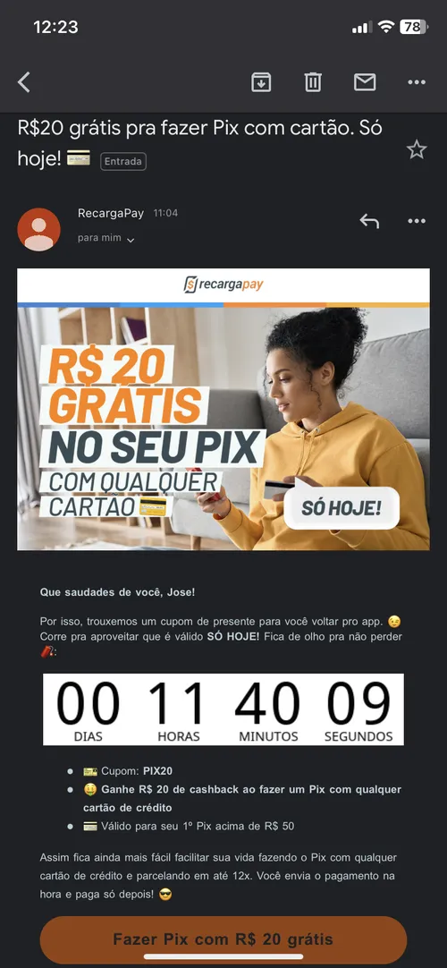 Imagem na descrição da promoção