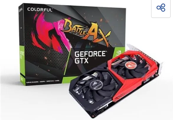 Placa de Video Colorful GeForce GTX 1650 NB 4GB GDDR6 128bit | R$ 2344