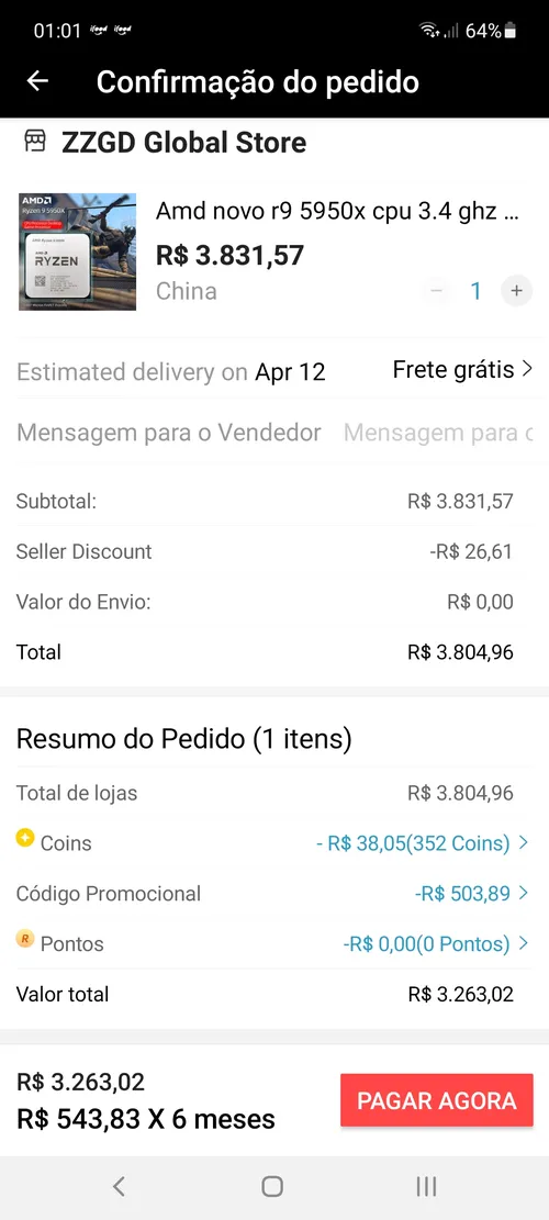 Imagem na descrição da promoção