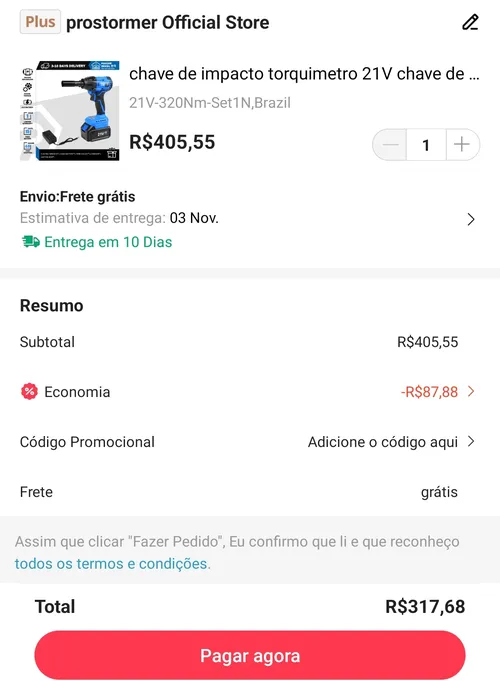 Imagem na descrição da promoção