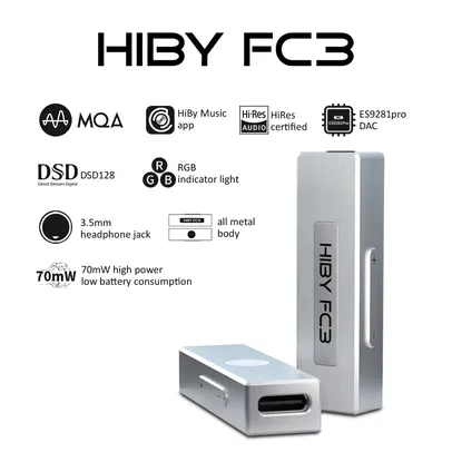 Amplificador de Fone de Ouvido Hiby Fc3 DAC AMP para Android/IOS