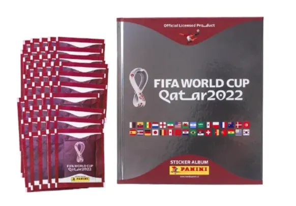 Copa Do Mundo 2022 - Kit Álbum Capa Dura Prata + 40 Envelopes - FIFA WORLD CUP QATAR 2022™️