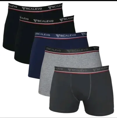 Kit 5 Cuecas Boxer Box Algodão Masculino Scalevo