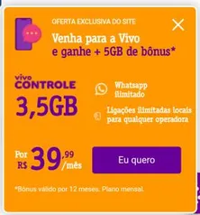 Vivo controle com até 10GB