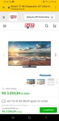 Smart TV 4K Panasonic 65'' Ultra HD Premium com HDR - R$3694
