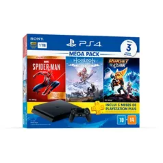 [APP] Console Playstation 4 Hits 1TB Bundle 15 - Games Spider -Man: Goty + Horizon Zero Dawn: Complete Edition + Ratchet&Clank | R$2259