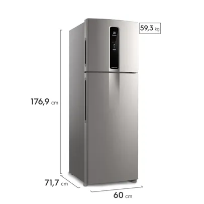 Geladeira Electrolux Frost Free Duplex Efficient com AutoSense cor Inox Look 390L (IF43S)