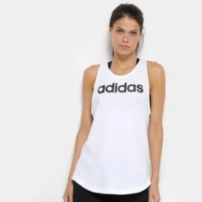 Regata Adidas Essentials Linear Feminina - Branco e Preto | R$60