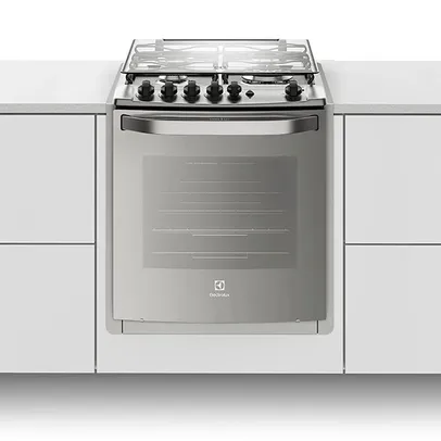 Fogão Embutir 4 Bocas Electrolux Prata Automático com Grill e Tripla Chama Bivolt 56EXT