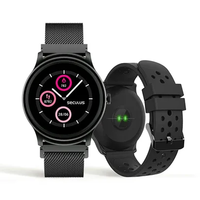 Relógio Smartwatch Malha de Aço Preto