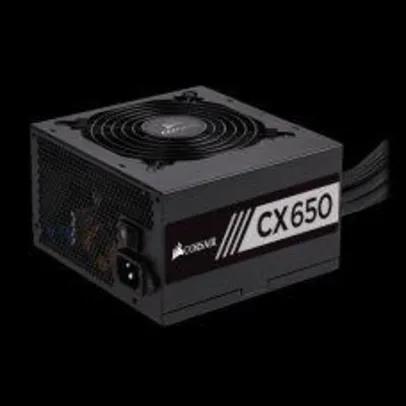 Fonte Corsair CX650 650W, 80 Plus Bronze, PFC Ativo, CP-9020122-BR | R$541